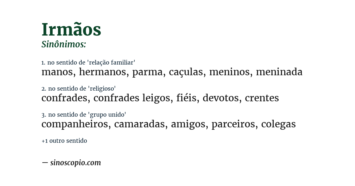Sinônimo de irmãos