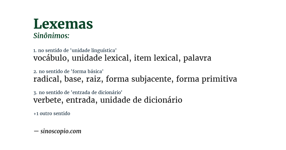 Sinônimo de lexemas