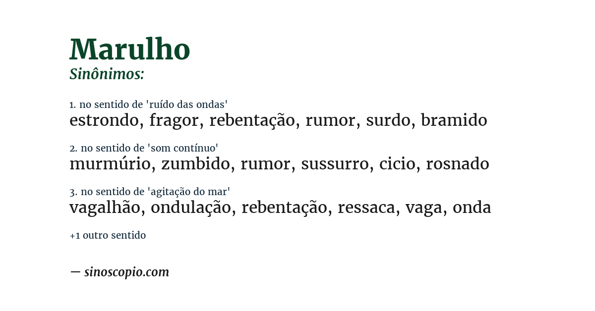 Sinônimo de marulho