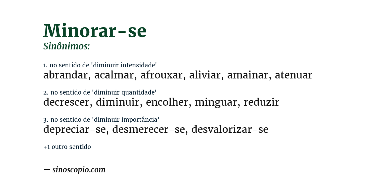 Sinônimo de minorar-se