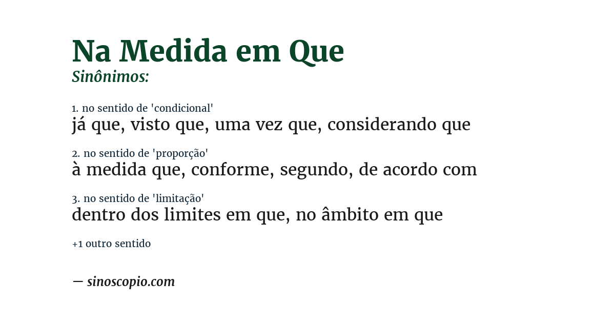 Sinônimo de na medida em que
