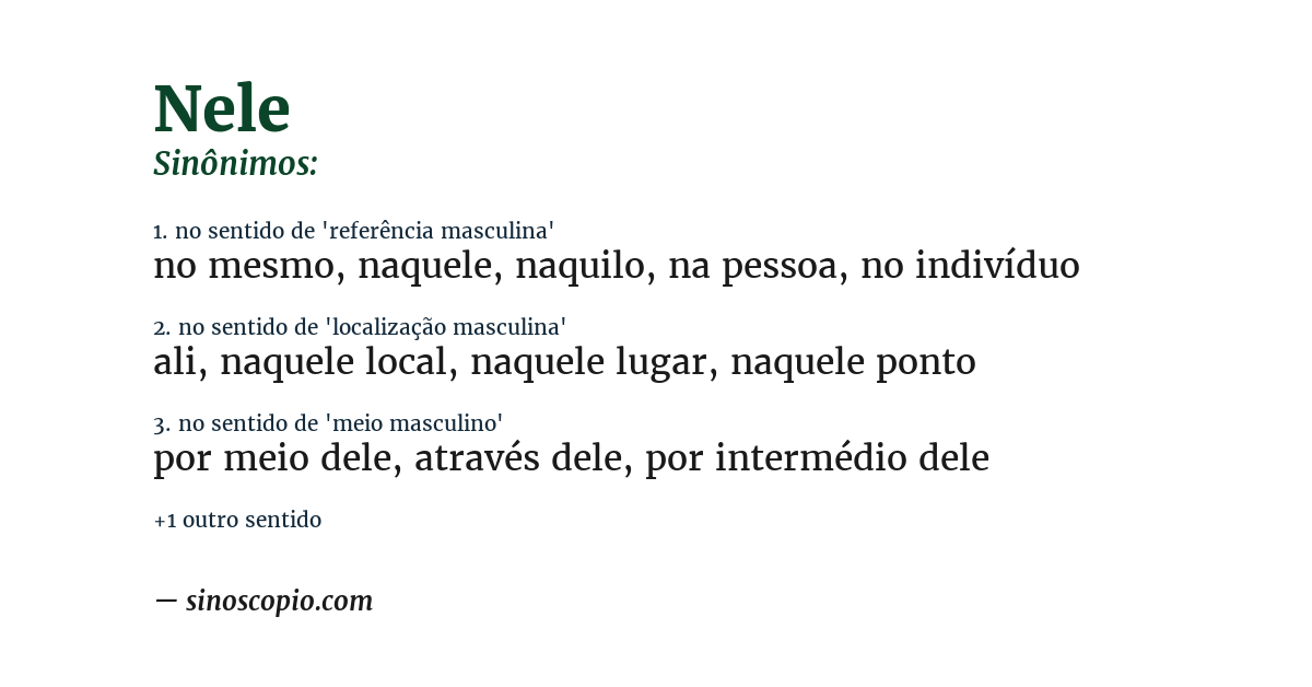 Sinônimo de nele