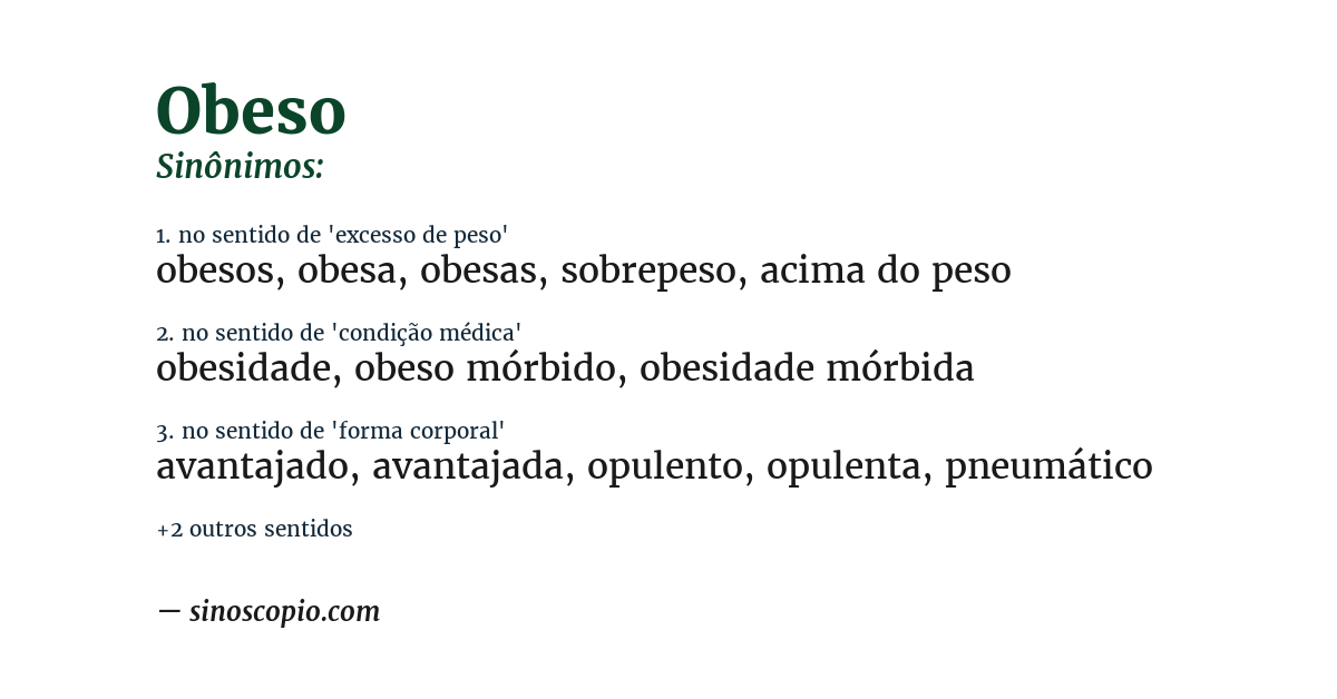 Sinônimo de obeso