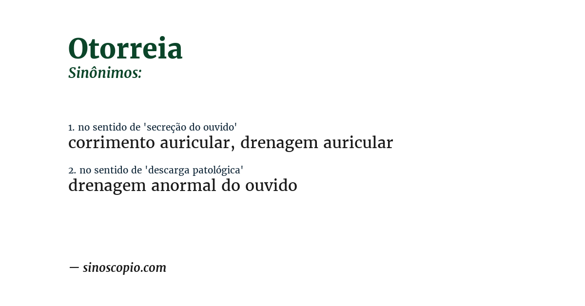 Sinônimo de otorreia