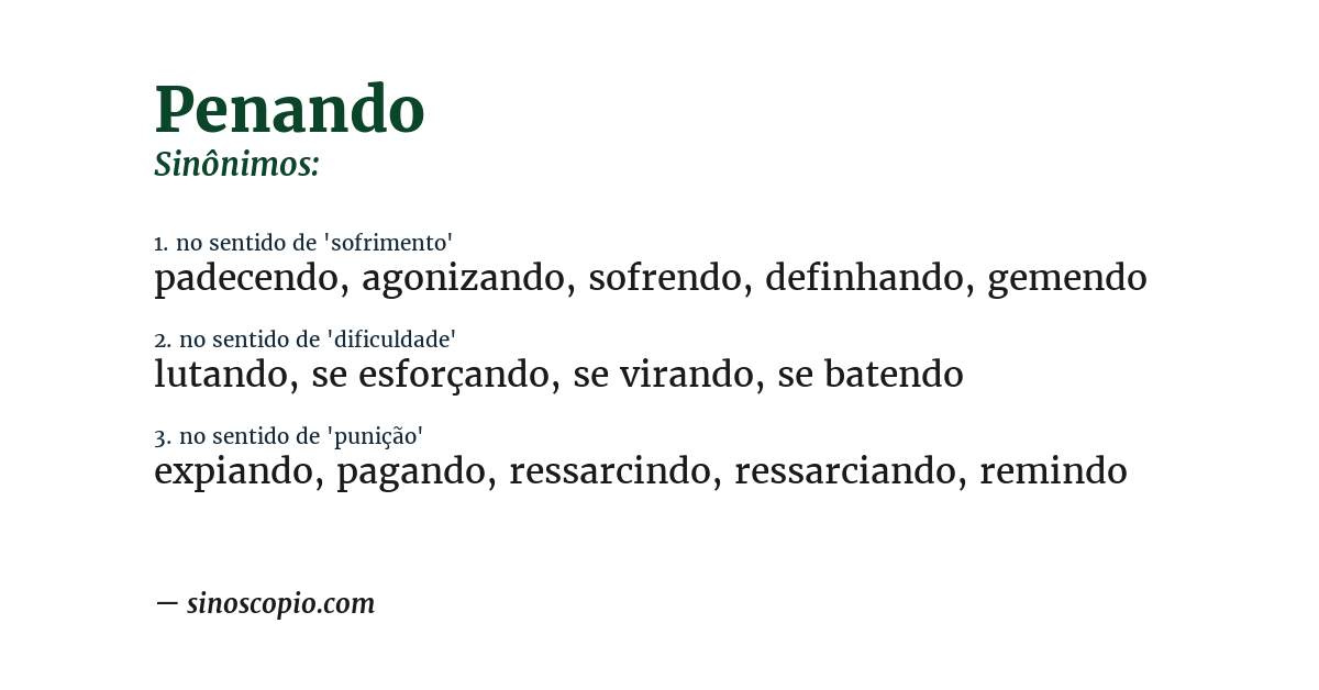 Sinônimo de penando