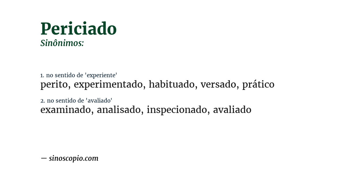 Sinônimo de periciado