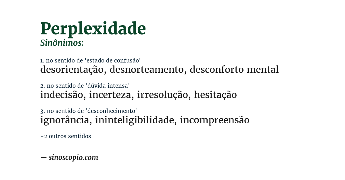 Sinônimo de perplexidade