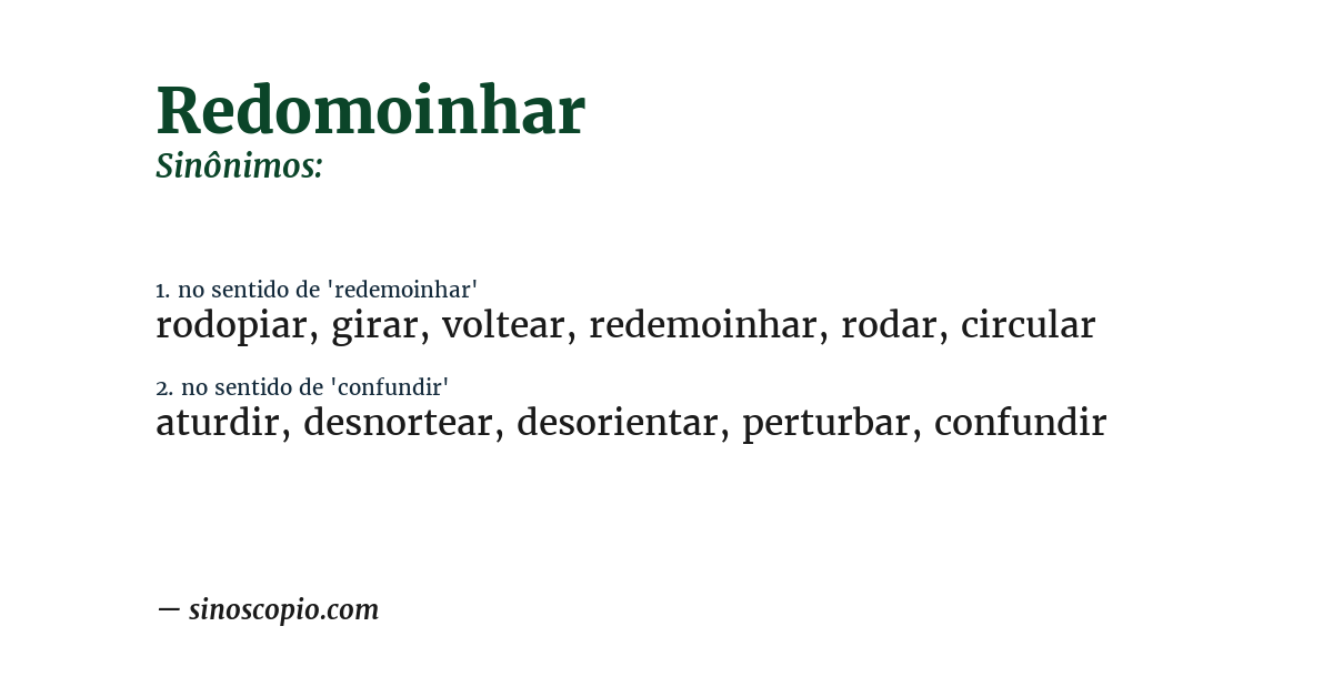 Sinônimo de redomoinhar