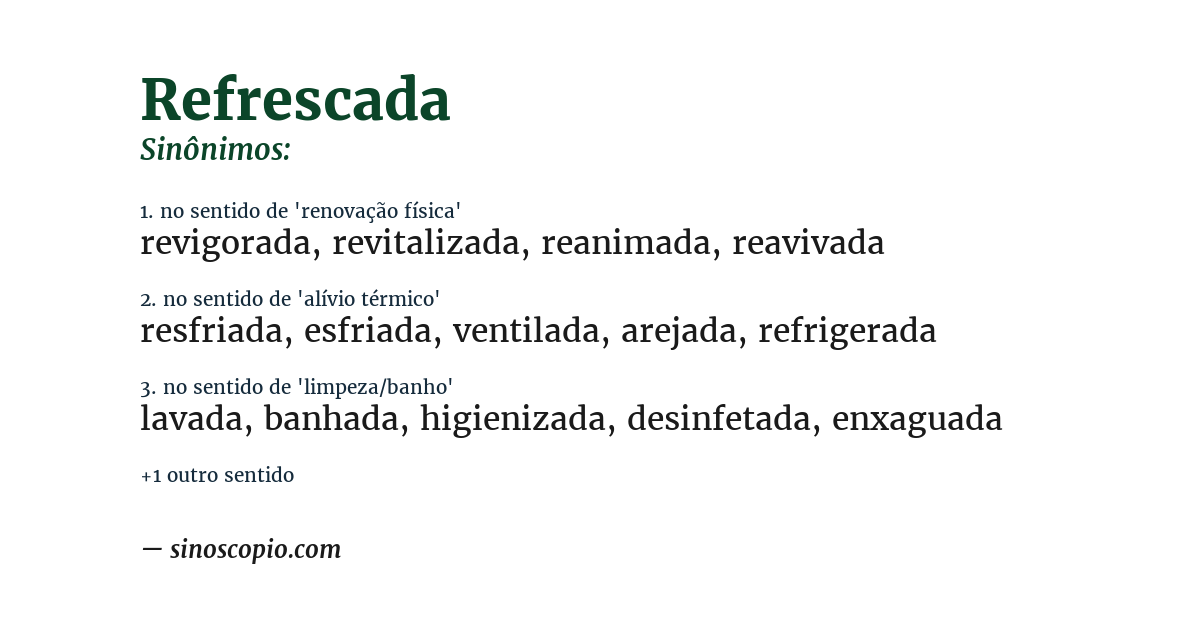Sinônimo de refrescada