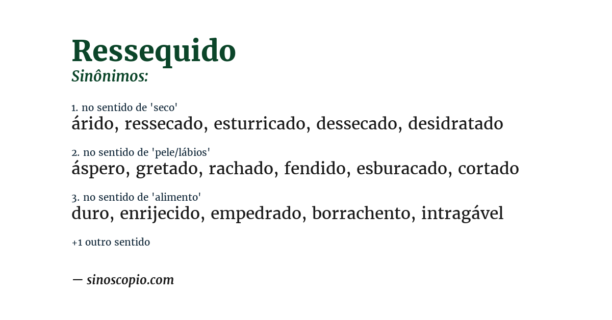 Sinônimo de ressequido