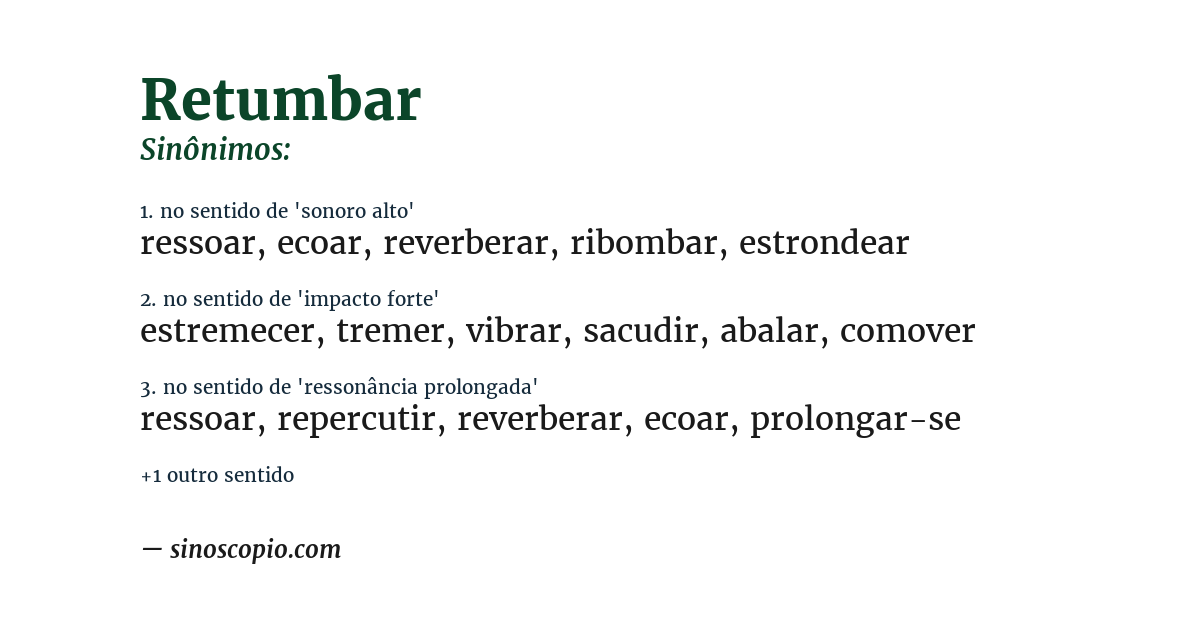 Sinônimo de retumbar
