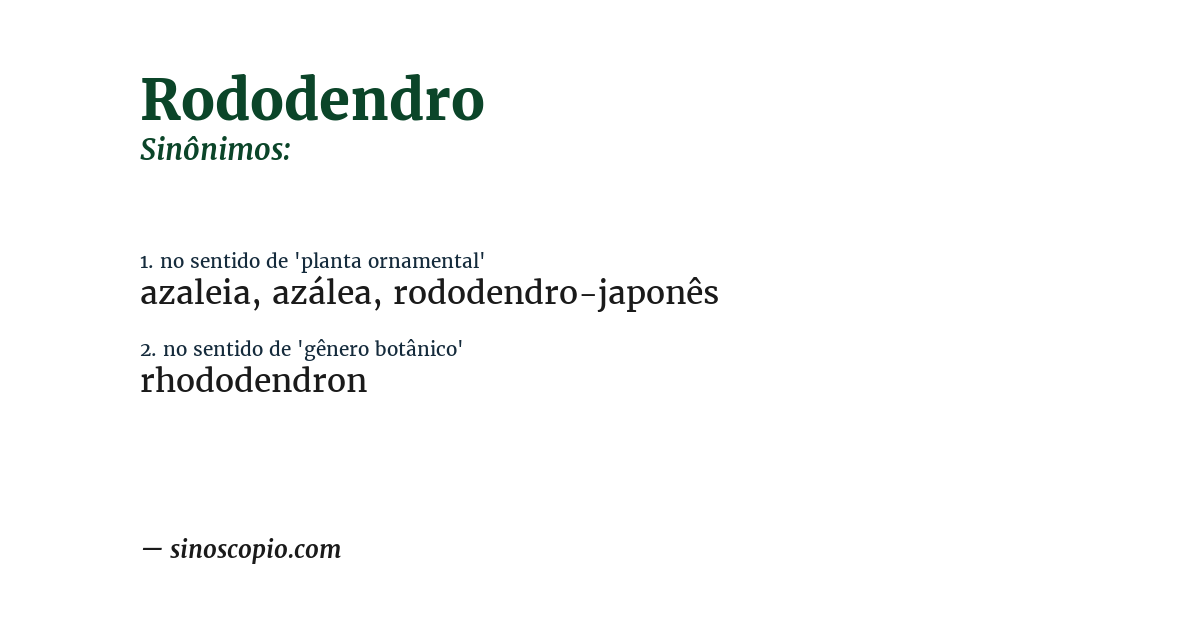 Sinônimo de rododendro