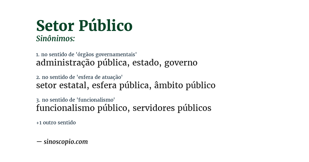 Sinônimo de setor público