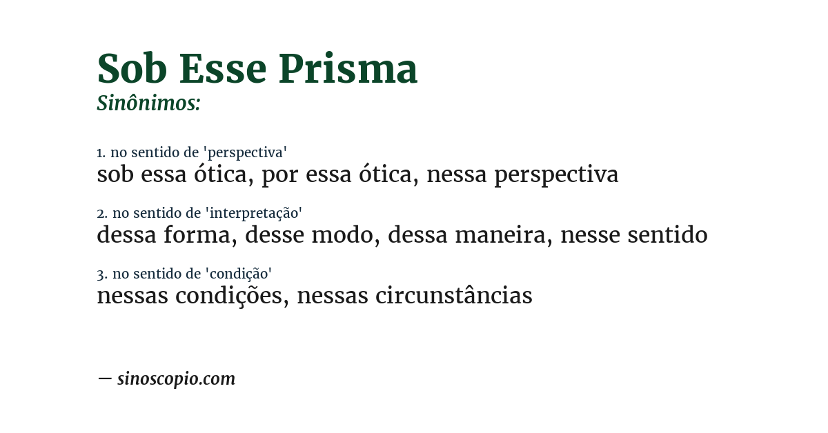 Sinônimo de sob esse prisma