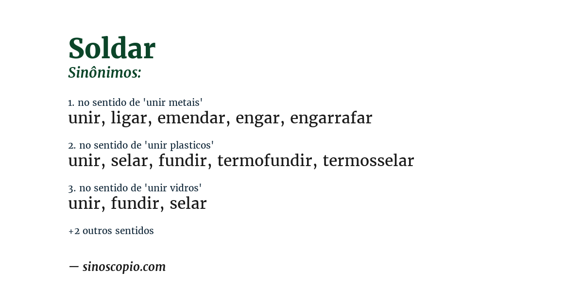 Sinônimo de soldar