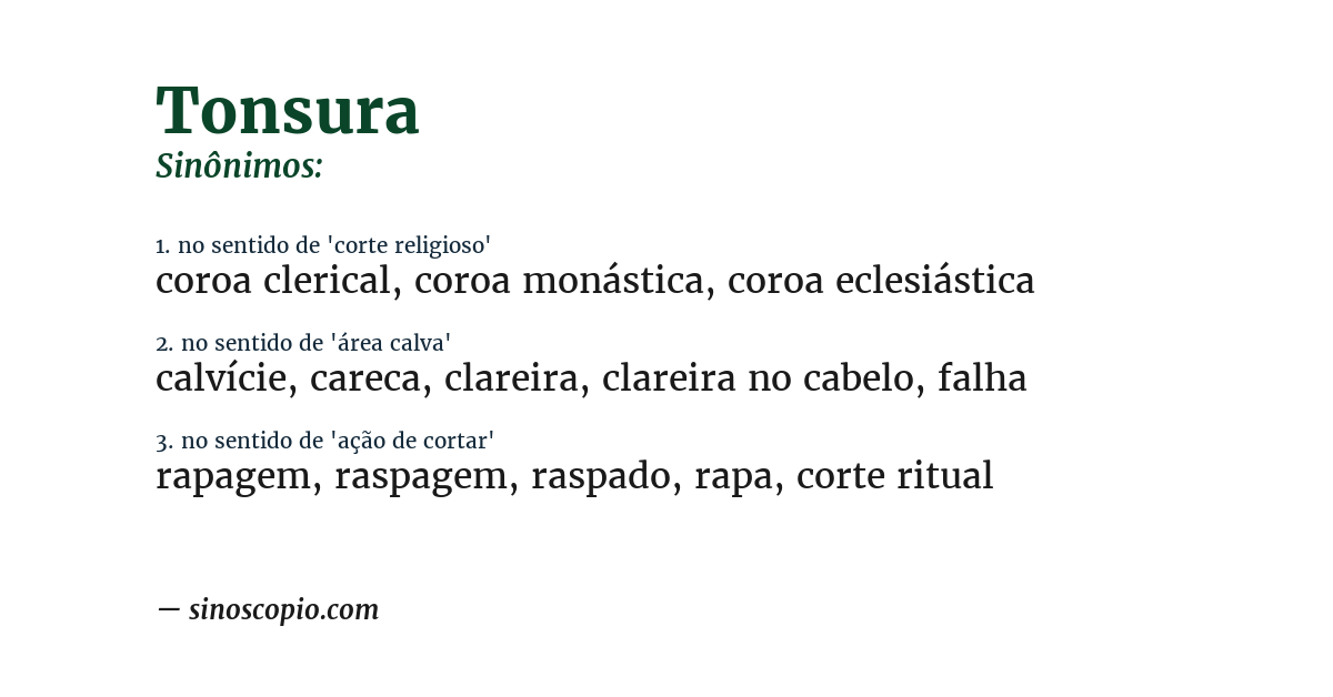 Sinônimo de tonsura