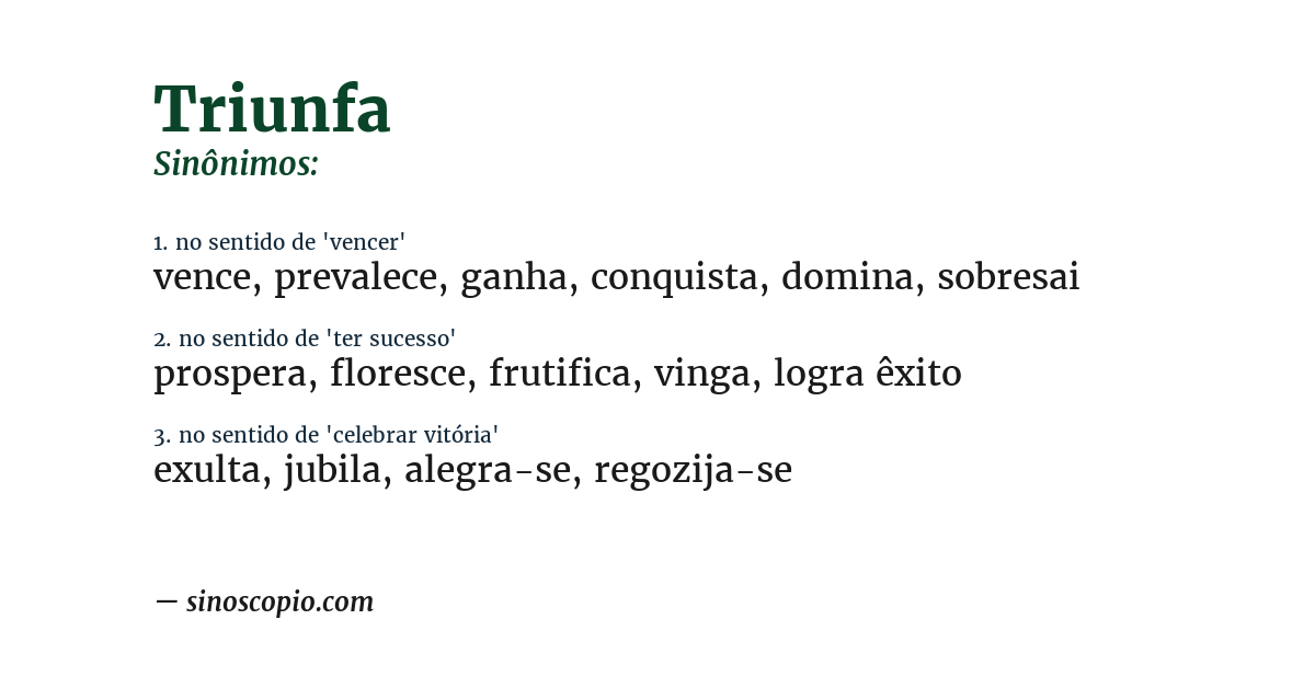 Sinônimo de triunfa