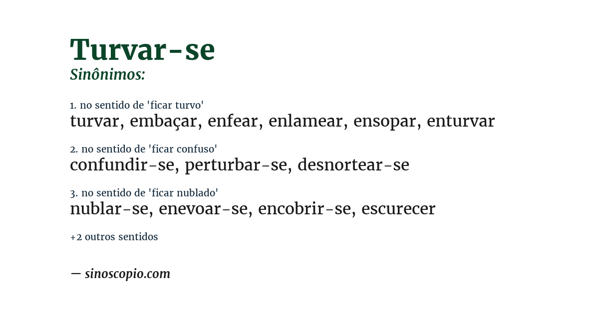 Sinônimo de turvar-se