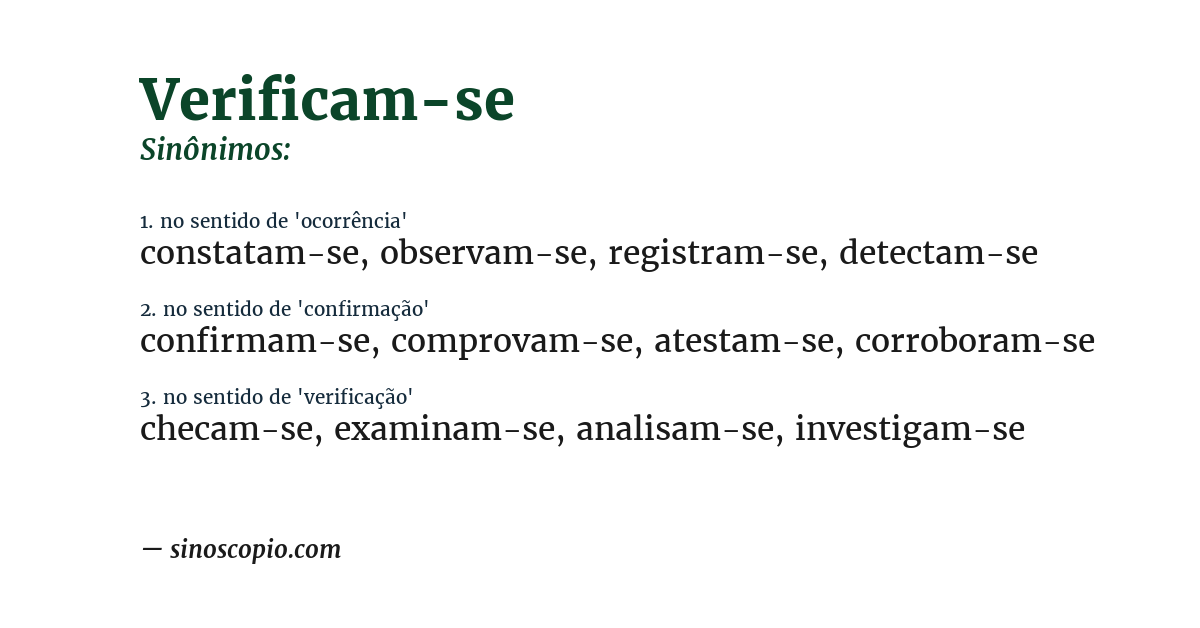 Sinônimo de verificam-se