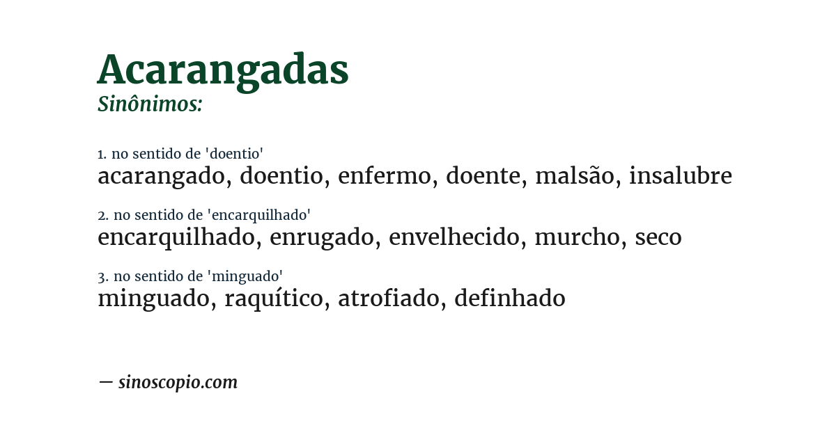 Sinônimo de acarangadas