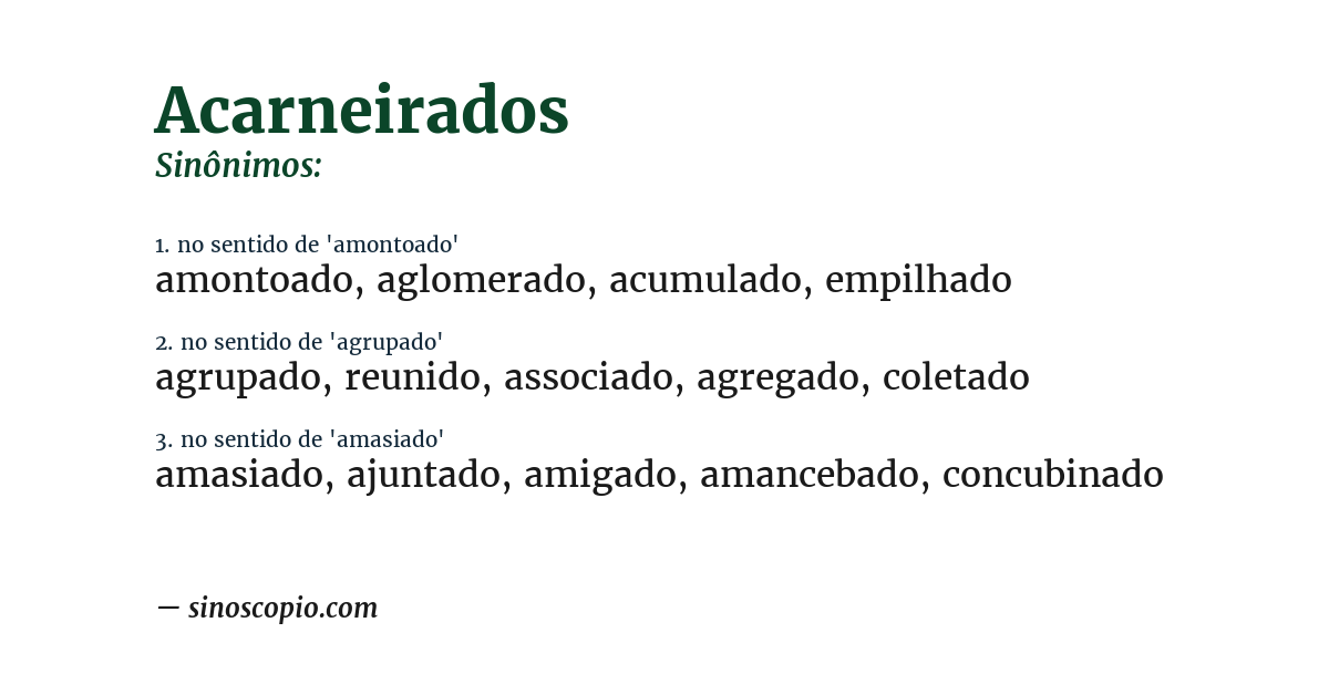 Sinônimo de acarneirados