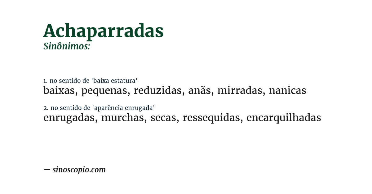 Sinônimo de achaparradas