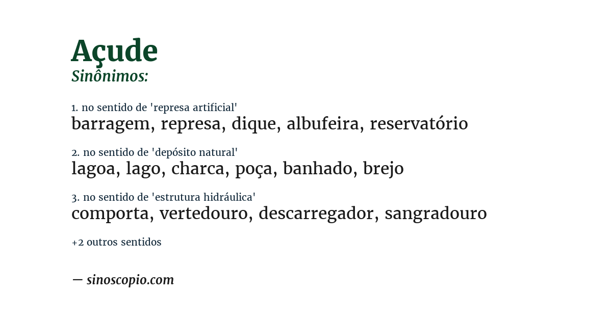 Sinônimo de açude