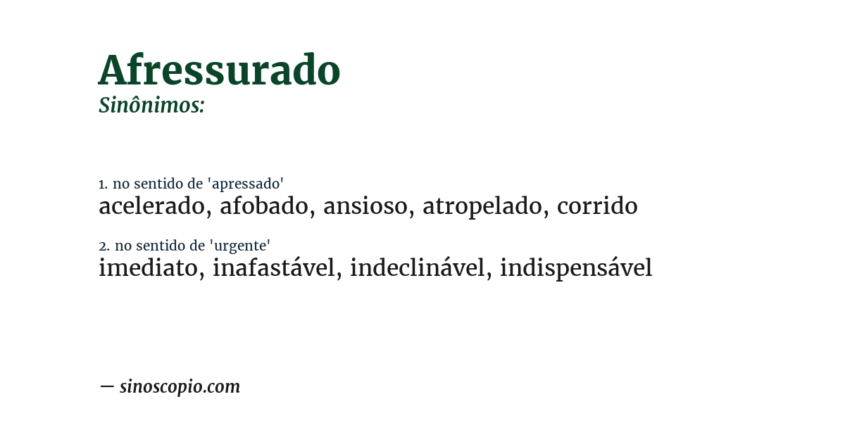 Sinônimo de afressurado