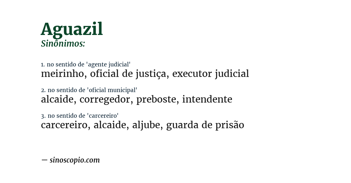 Sinônimo de aguazil