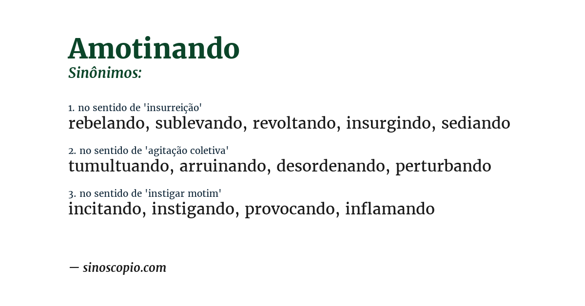 Sinônimo de amotinando