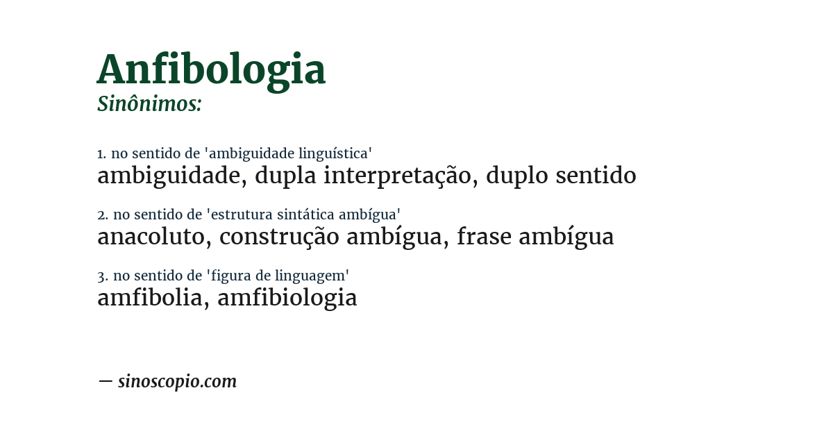 Sinônimo de anfibologia