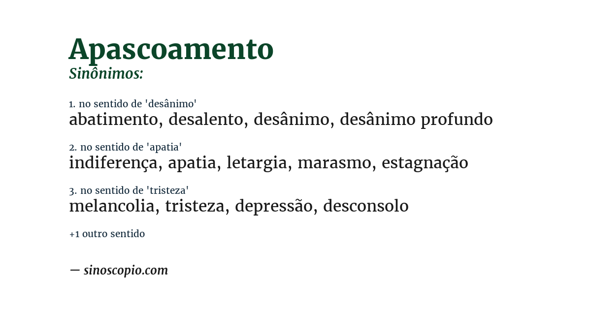 Sinônimo de apascoamento