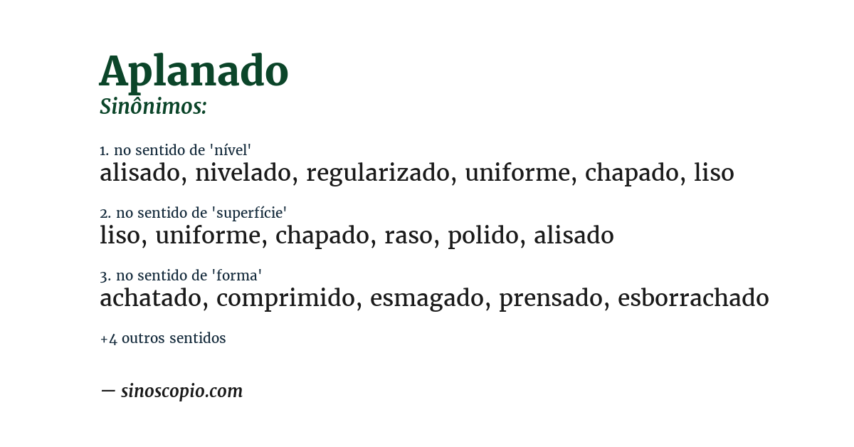 Sinônimo de aplanado