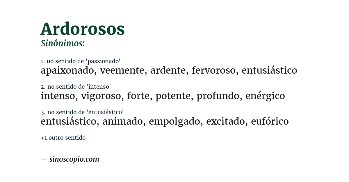 Sinônimo de ardorosos