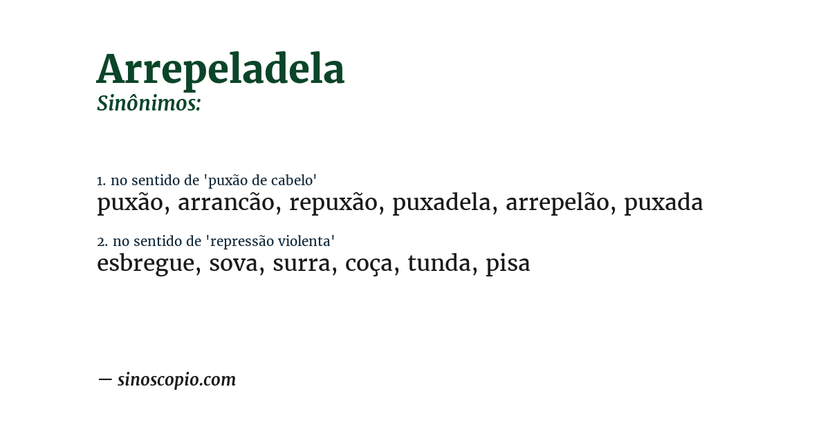 Sinônimo de arrepeladela