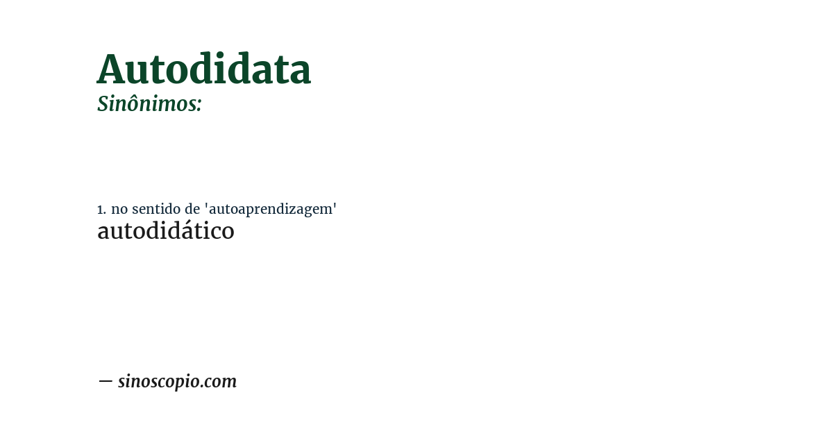 Sinônimo de autodidata