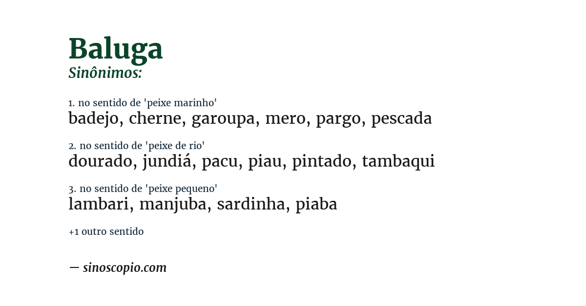 Sinônimo de baluga