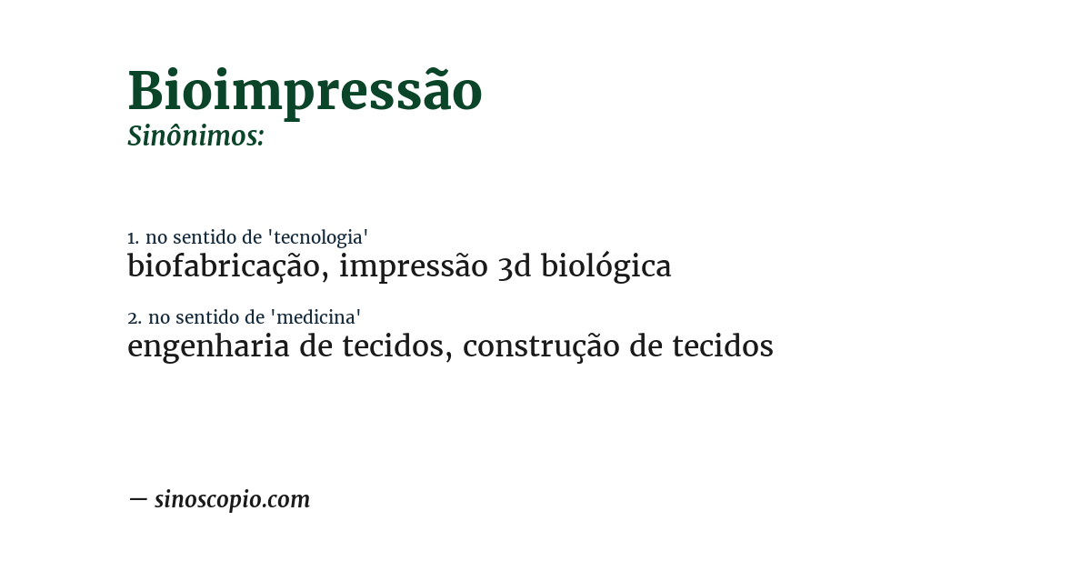 Sinônimo de bioimpressão