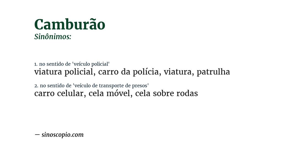 Sinônimo de camburão