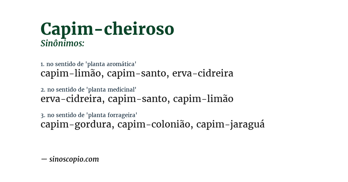 Sinônimo de capim-cheiroso