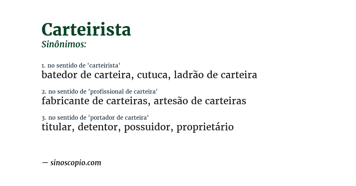 Sinônimo de carteirista