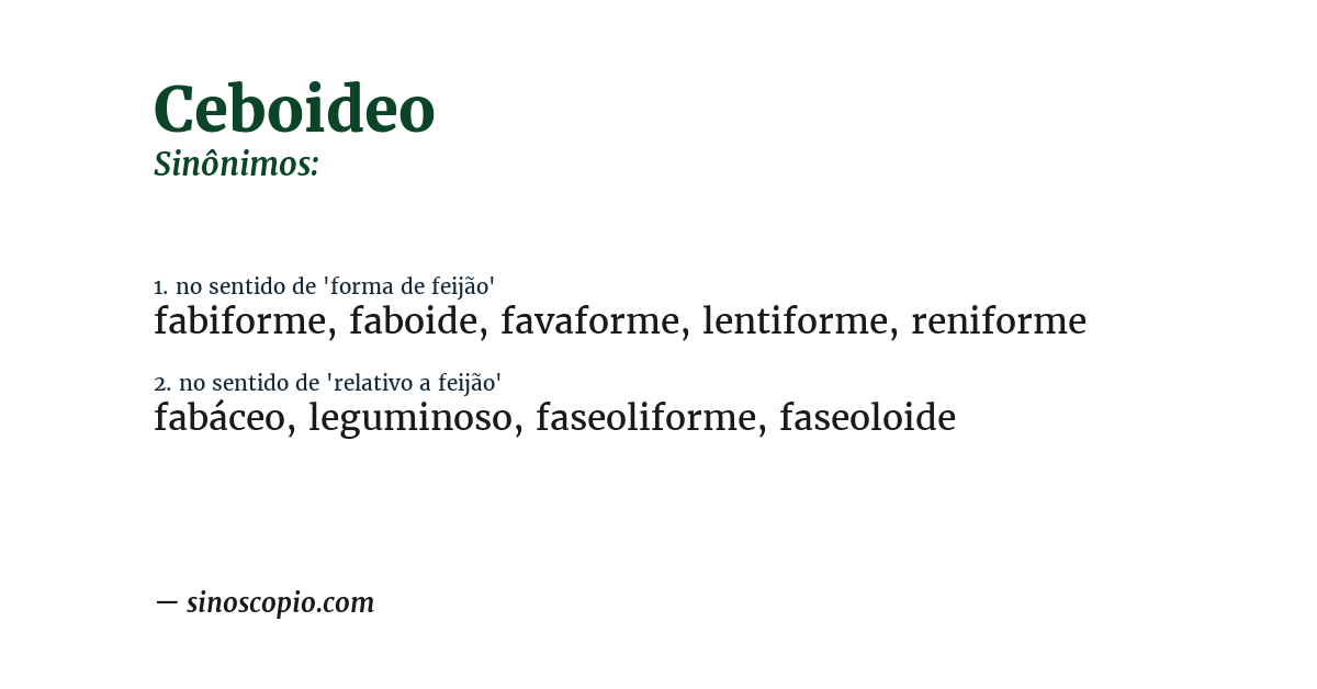 Sinônimo de ceboideo