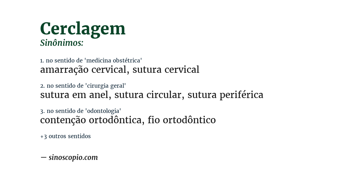 Sinônimo de cerclagem