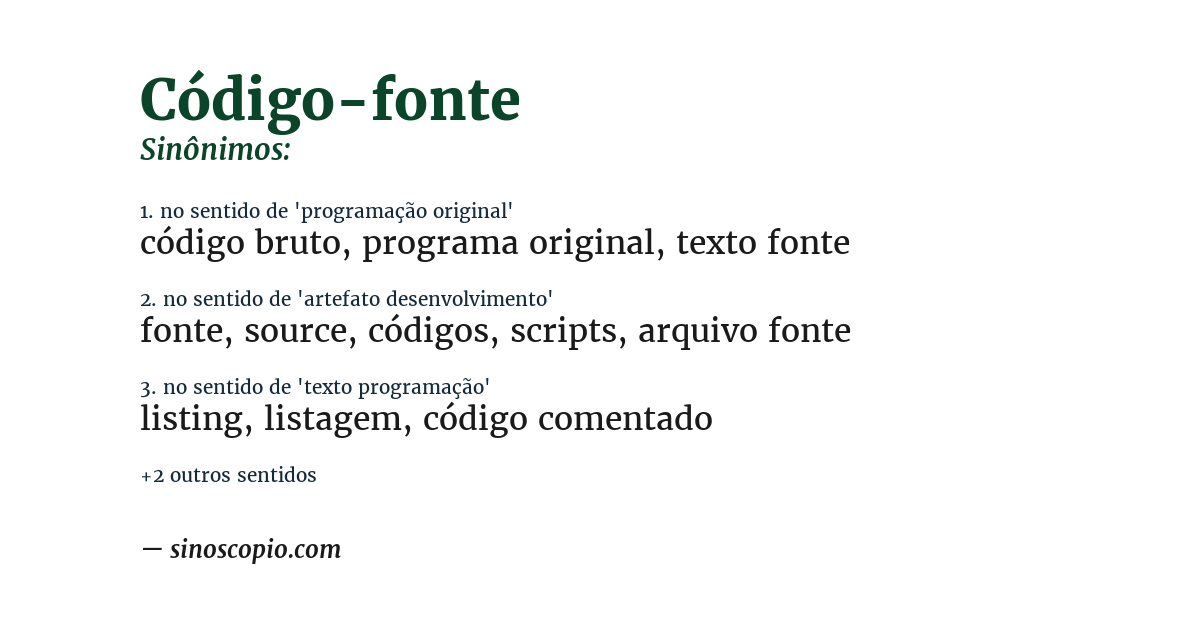 Sinônimo de código-fonte