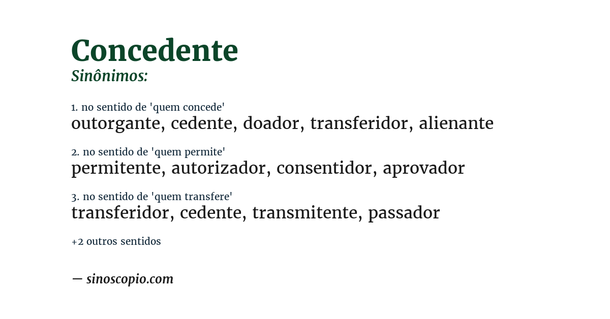 Sinônimo de concedente
