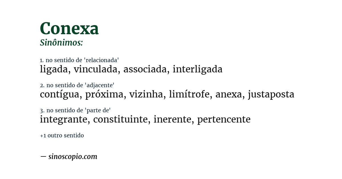 Sinônimo de conexa