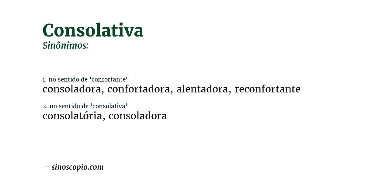 Sinônimo de consolativa