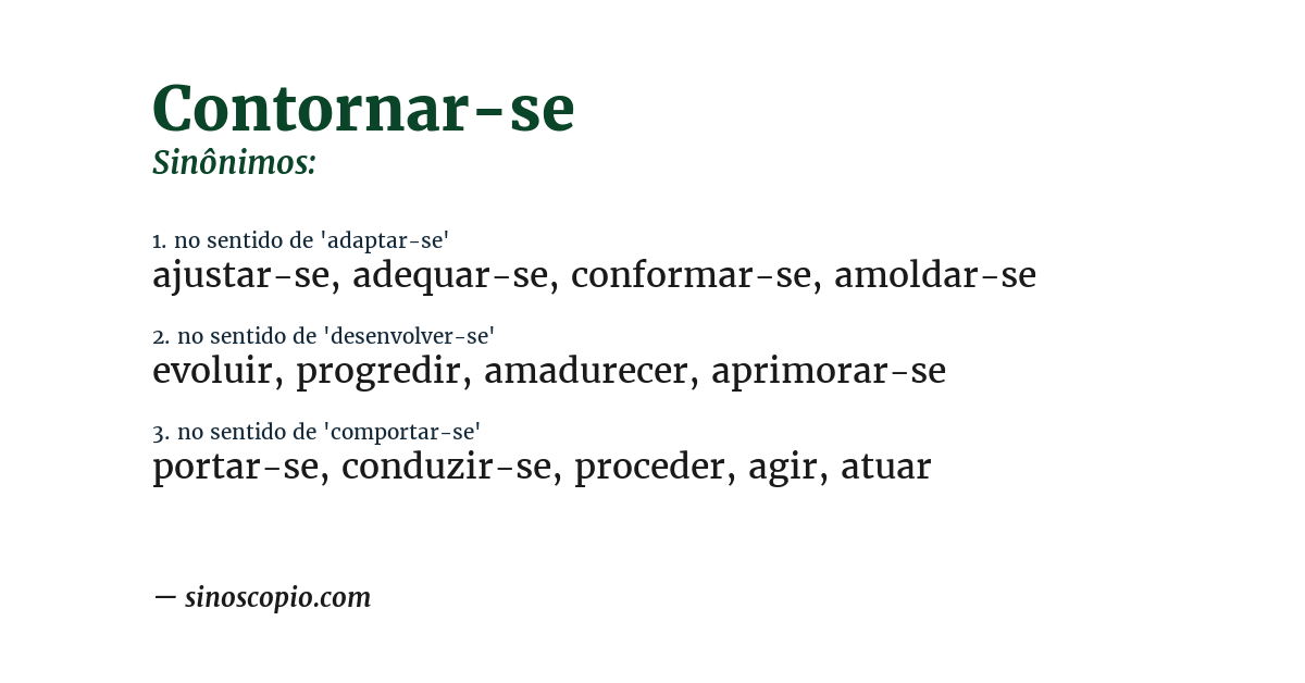 Sinônimo de contornar-se