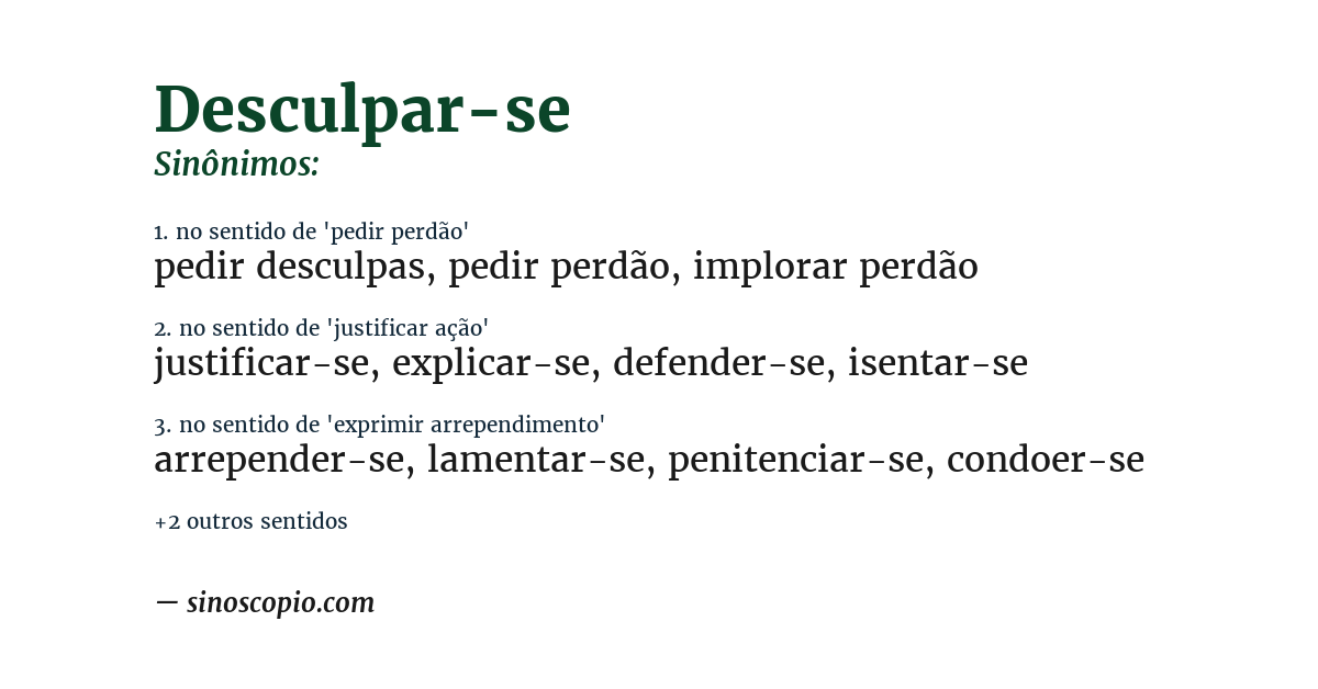 Sinônimo de desculpar-se
