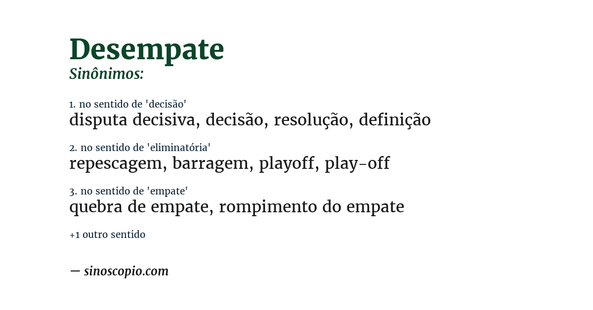 Sinônimo de desempate